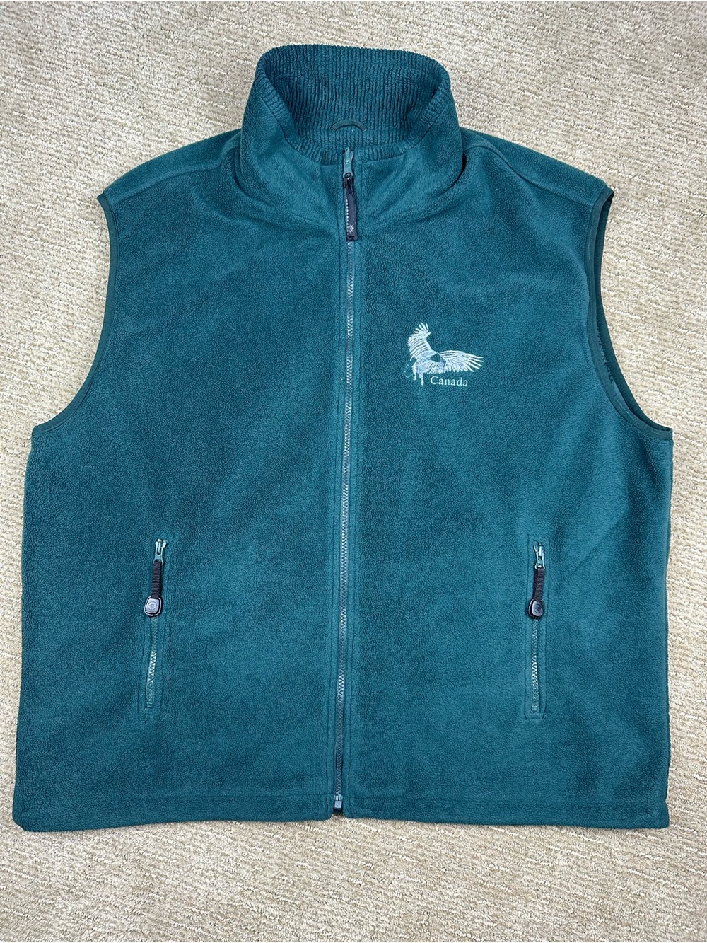 Vintage 90’s Canada Fleece Green Eagle Gorpcore Granola Hiking Camping Cabin XL